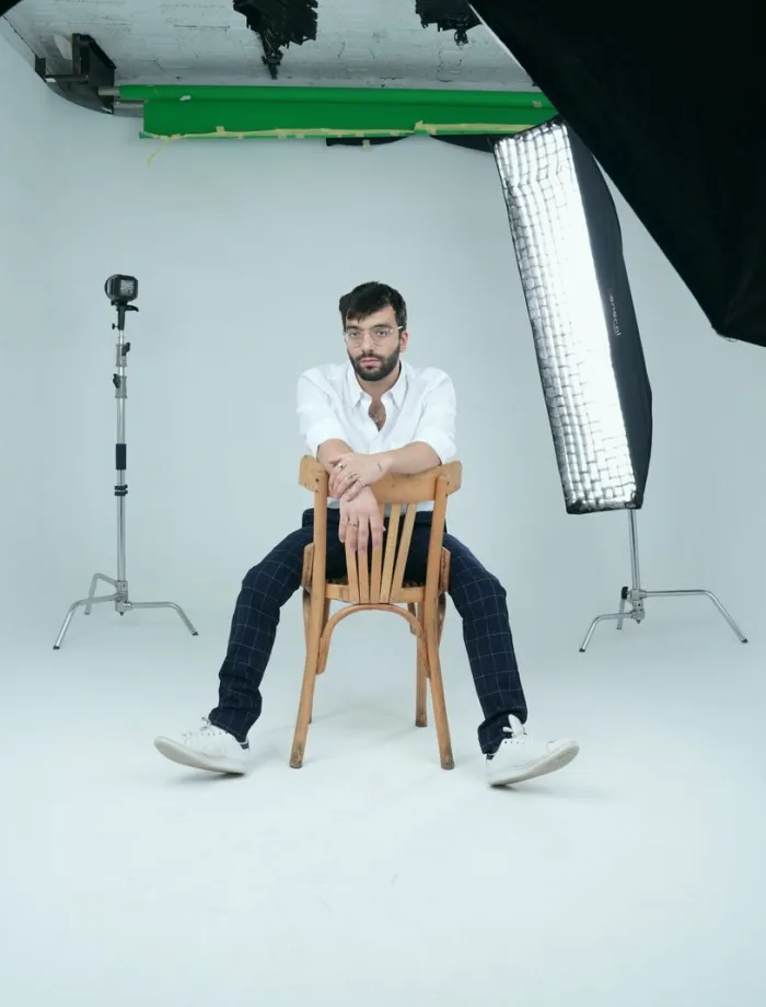 Interview set with softbox